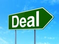 Finance concept: Deal on road sign background Royalty Free Stock Photo