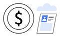 Digital Finance Concept with Dollar Sign and Cloud-Based User Profile Royalty Free Stock Photo