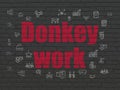 Finance concept: Donkey Work on wall background Royalty Free Stock Photo