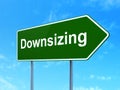 Finance concept: Downsizing on road sign background Royalty Free Stock Photo