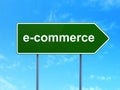 Finance concept: E-commerce on road sign background Royalty Free Stock Photo