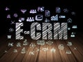 Finance concept: E-CRM in grunge dark room Royalty Free Stock Photo
