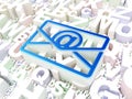 Finance concept: Email on alphabet background Royalty Free Stock Photo