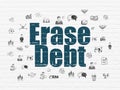 Finance concept: Erase Debt on wall background