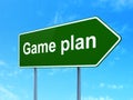 Finance concept: Game Plan on road sign background Royalty Free Stock Photo