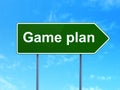 Finance concept: Game Plan on road sign background Royalty Free Stock Photo