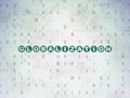 Finance concept: Globalization on Digital Data Paper background Royalty Free Stock Photo