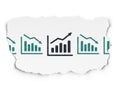 Finance concept: growth graph icon on Torn Paper Royalty Free Stock Photo