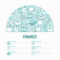 Finance concept in half circle Royalty Free Stock Photo