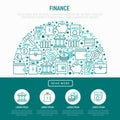 Finance concept in half circle Royalty Free Stock Photo