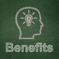 Finance concept: Head With Lightbulb and Benefits