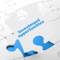 Finance concept: Investment Opportunities on puzzle background Royalty Free Stock Photo