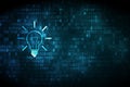 Finance concept: Light Bulb on digital background Royalty Free Stock Photo