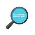Finance Concept: Magnifying Optical Glass With Words Assessment Management