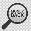 Finance Concept: Magnifying Optical Glass With Words Money Back