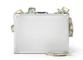 Finance concept. Metal case with money Royalty Free Stock Photo