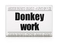 Finance concept: newspaper headline Donkey Work Royalty Free Stock Photo