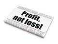 Finance concept: newspaper headline Profit, Not Loss!