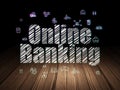 Finance concept: Online Banking in grunge dark room Royalty Free Stock Photo