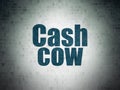 Finance concept: Cash Cow on Digital Data Paper background Royalty Free Stock Photo
