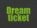 Finance concept: Dream Ticket on wall background Royalty Free Stock Photo