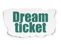 Finance concept: Dream Ticket on Torn Paper background Royalty Free Stock Photo