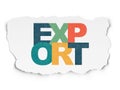 Finance concept: Export on Torn Paper background