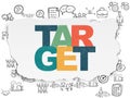 Finance concept: Target on Torn Paper background