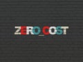 Finance concept: Zero cost on wall background Royalty Free Stock Photo