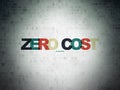 Finance concept: Zero cost on Digital Data Paper background Royalty Free Stock Photo