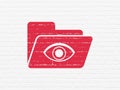 Finance concept: Folder With Eye on wall background Royalty Free Stock Photo