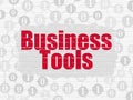 Finance concept: Business Tools on wall background Royalty Free Stock Photo