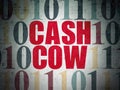 Finance concept: Cash Cow on Digital Data Paper background Royalty Free Stock Photo