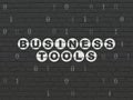 Finance concept: Business Tools on wall background Royalty Free Stock Photo
