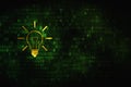 Finance concept: Light Bulb on digital background Royalty Free Stock Photo