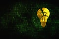Finance concept: Light Bulb on digital background Royalty Free Stock Photo