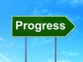 Finance concept: Progress on road sign background Royalty Free Stock Photo