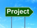 Finance concept: Project on road sign background Royalty Free Stock Photo