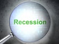 Finance concept: Recession with optical glass