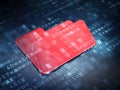 Finance concept: Red Folder on digital background Royalty Free Stock Photo