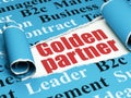 Finance concept: red text Golden Partner under the piece of torn paper Royalty Free Stock Photo