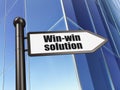 Finance concept: sign Win-win Solution on Building background Royalty Free Stock Photo