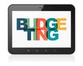 Finance concept: Tablet Computer with Budgeting on display