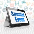 Finance concept: Tablet Computer with Special Event on display Royalty Free Stock Photo