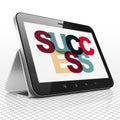 Finance concept: Tablet Computer with Success on display Royalty Free Stock Photo