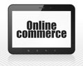 Finance concept: Tablet Pc Computer with Online Commerce on display Royalty Free Stock Photo