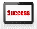 Finance concept: Tablet Pc Computer with Success on display Royalty Free Stock Photo