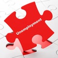 Finance concept: Unemployment on puzzle background