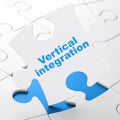 Finance concept: Vertical Integration on puzzle background