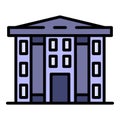 Finance courthouse icon color outline vector